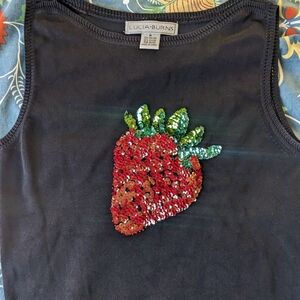 Vintage Y2K Sequin Strawberry Tank Top